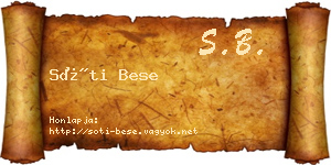 Sóti Bese névjegykártya